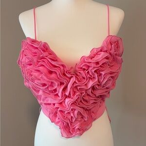Zara Pink Heart Spaghetti Strap Top
